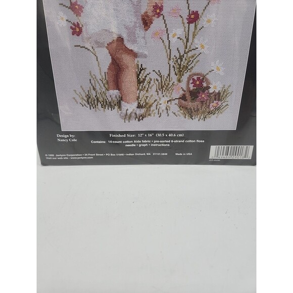 Janlynn Girl With Cosmos Counted Cross Stitch Kit #29-18 Design by Nancy Cole - Picture 4 of 7
